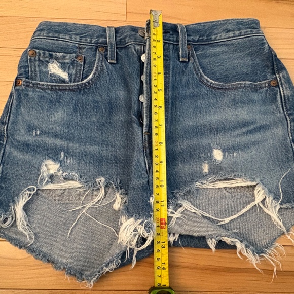 Levi's 501 Premium Distressed Denim Jean Shorts - Picture 4 of 9